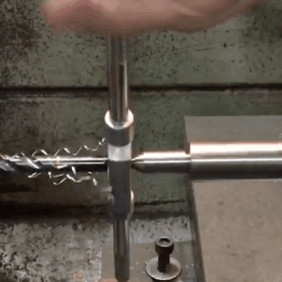 Spring Loaded Machinist Tool Being Used in a Lathe